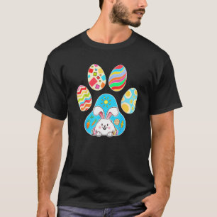 Camiseta Cute Bunny With Easter Egg Inside Dog Paw Happy Ea