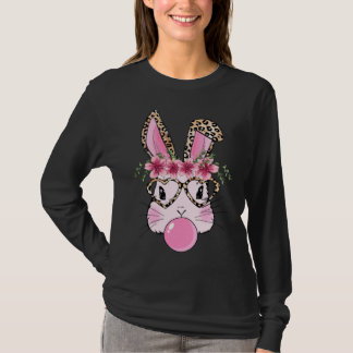 Camiseta Cute Bunny With Leopard Glasses Bubblegum Happy Ea