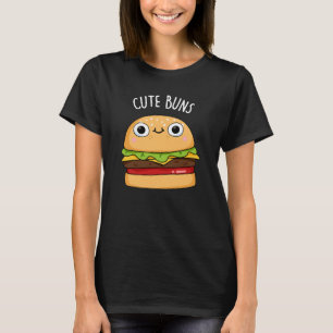Camiseta Cute Buns Engraçado Burger Escuro BG