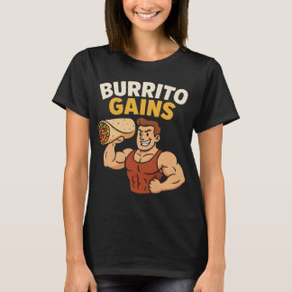 Camiseta Cute Burrito Gains Funny Fitness T-Shirt for Women