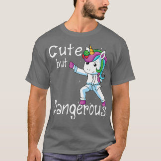 Camiseta Cute But Dangerous Funny Karate Unicorn Girl