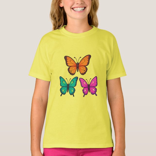 Camiseta Cute butterfly T-shirt for girls (Frente)