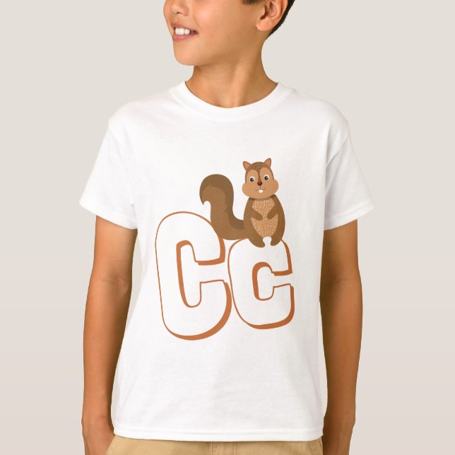 Camiseta Cute C Para Chipset - Crianças ABCD - Alfabeto Ing (Frente)