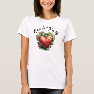Camiseta Cute Cacto Engraçado Coração Dia dos Namorados