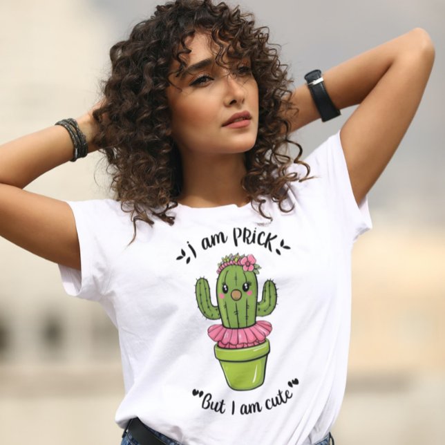 Camiseta Cute cactus cita mulheres T-Shirt (Criador carregado)