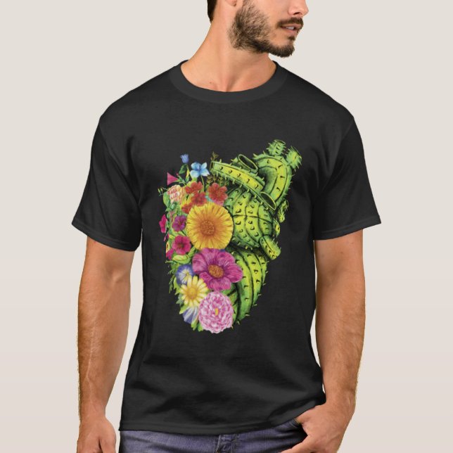 Camiseta Cute Cactus Desert Flower Heart Cacti Succulents P (Frente)