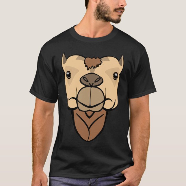 Camiseta Cute Camel Face Zoo Animal  Halloween Cosplay Cost (Frente)