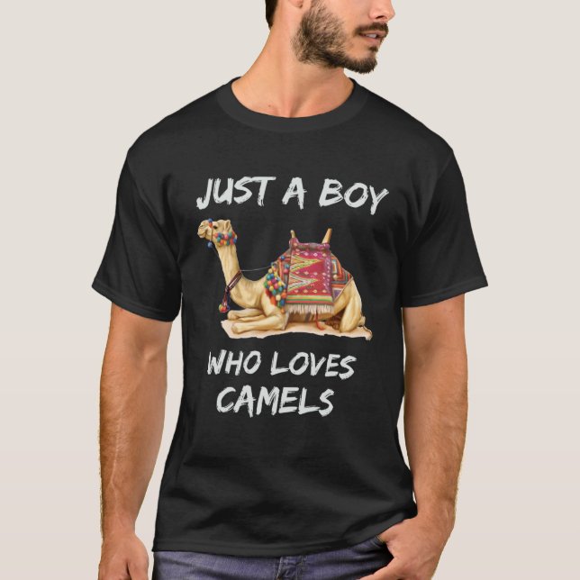 Camiseta Cute  camel graphic just a boy who loves camels (Frente)