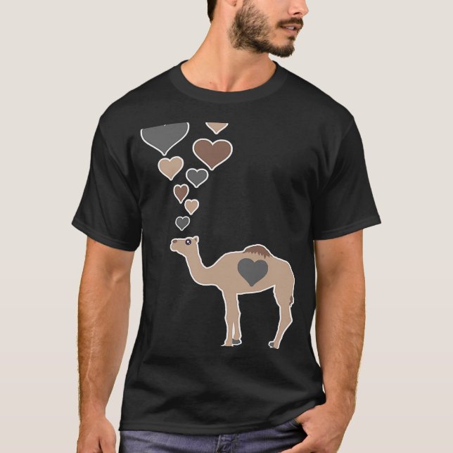 Camiseta Cute Camel Hearts  Camel  I Love Camels (Frente)