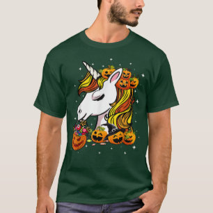 Camiseta Cute Candy Corn Unicorn Halloween Pumpkin Men Wome