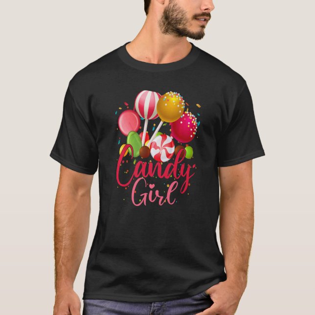 Camiseta Cute Candy Girl Sweet Lolly Cotton Lollipop Candy  (Frente)