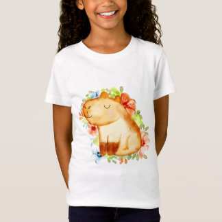 Camiseta Cute Capybara Among Blooming Flowers