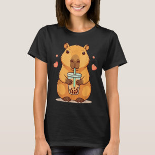 Camiseta Cute Capybara Boba Tea Bubble Rodent Mulheres Teen