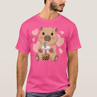 Camiseta Cute Capybara Boba Tea Bubble Rodent Women on Girl