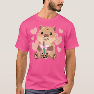 Camiseta Cute Capybara Boba Tea Bubble Rodent Women on Girl