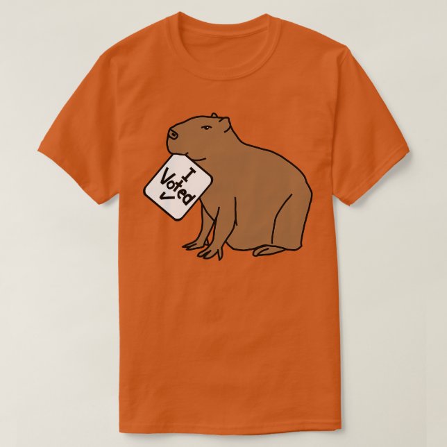 Camiseta Cute Capybara diz que votou (Frente do Design)