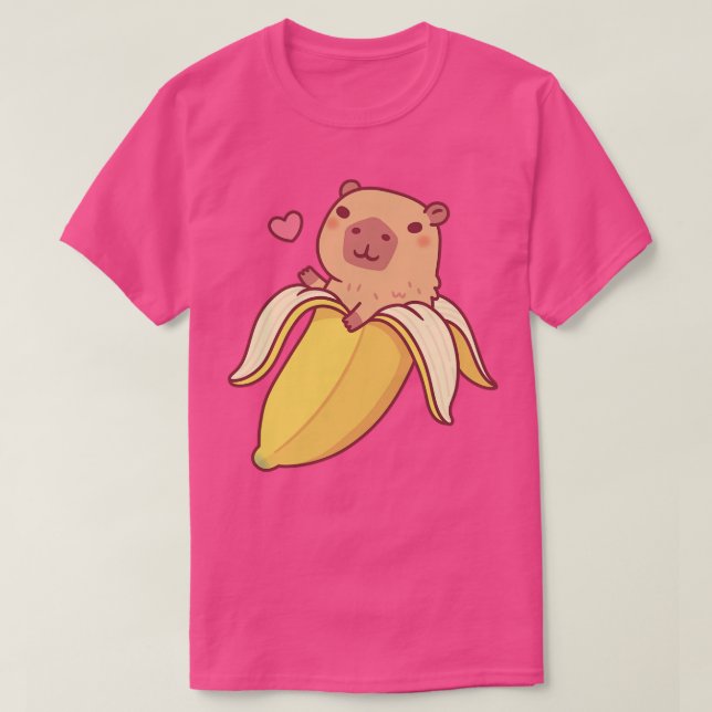 Camiseta Cute Capybara Em Banana Funny (Frente do Design)