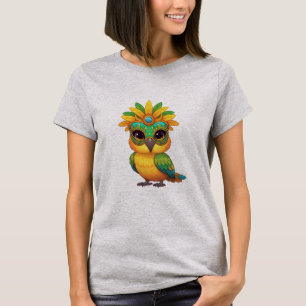 Camiseta Cute Carnival Owl Women's T-Shirt  Brazil Tropical