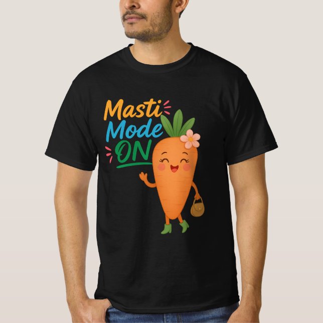 Camiseta Cute Carrot Masti Mode ON Men’s T-Shirt Funny (Frente)