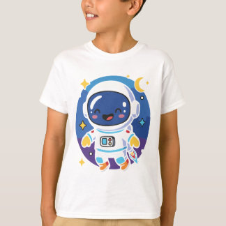 Camiseta “Cute cartoon astronaut floating in space, playful