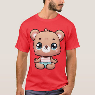 Camiseta Cute Cartoon Bear in Yoga Pose vintage