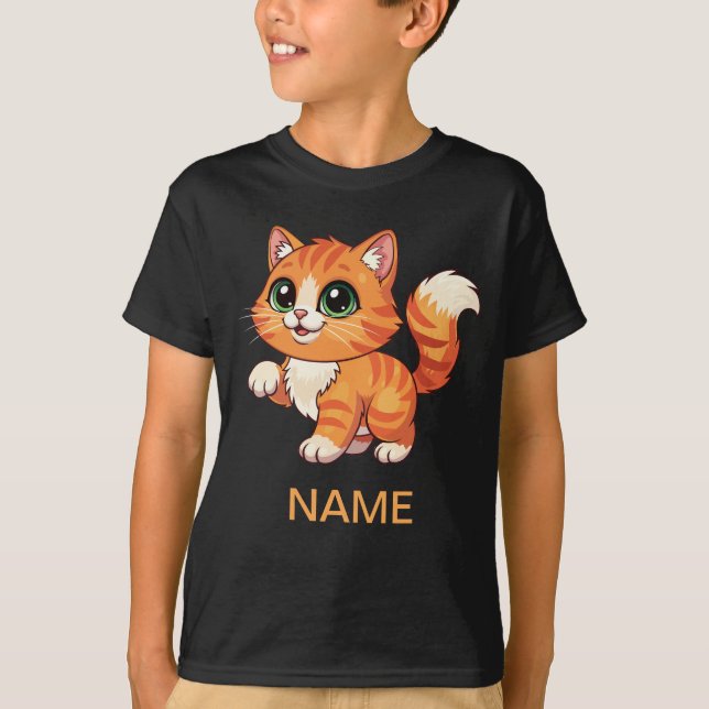 Camiseta Cute Cartoon Cat Kids' T-Shirt (Frente)