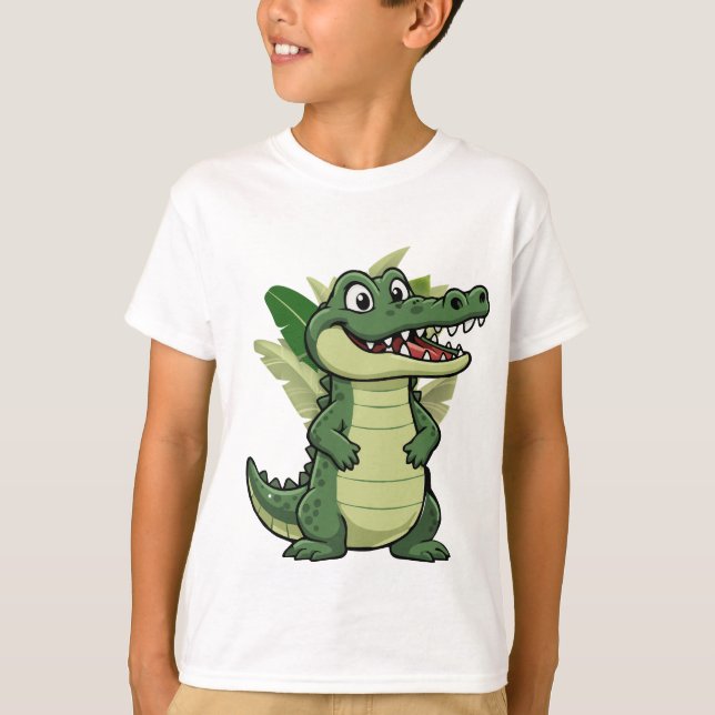 Camiseta Cute Cartoon Crocodile (Frente)