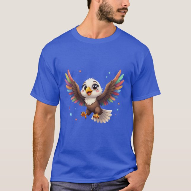 Camiseta Cute Cartoon Eagle Flying – Friendly Vector Art (Frente)
