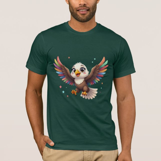 Camiseta Cute Cartoon Eagle Flying – Friendly Vector Art (Frente)