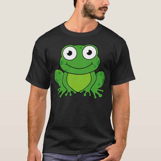 Camiseta Cute Cartoon Frog Funny Toad Caecilian Croaker Kid (Frente)