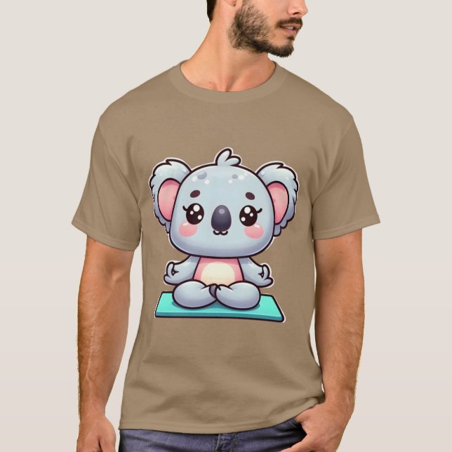 Camiseta Cute Cartoon Koala in Yoga Pose friends (Frente)