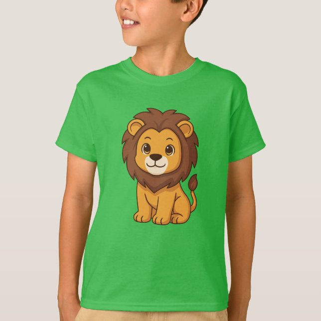 Camiseta Cute Cartoon Lion (Frente)