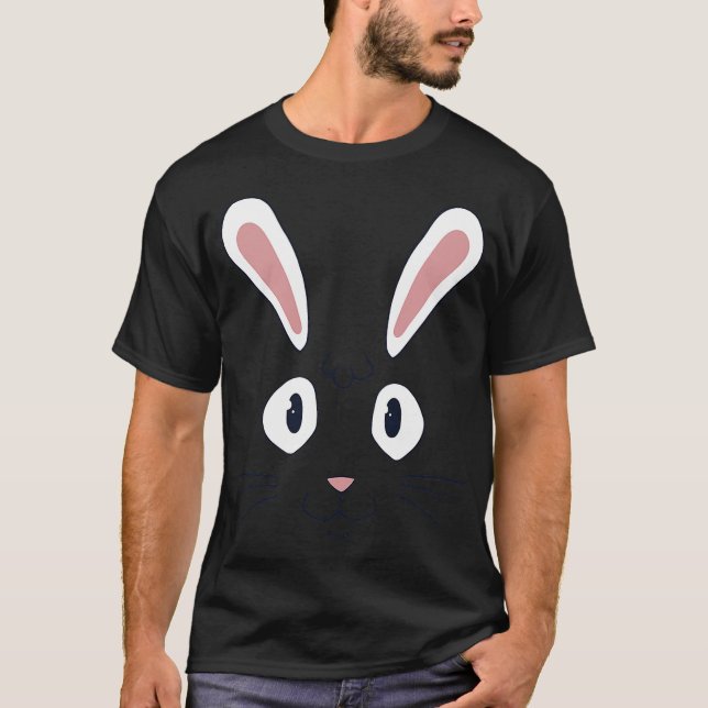 Camiseta Cute Cartoon Rabbit Face Easter Bunny Costume (Frente)