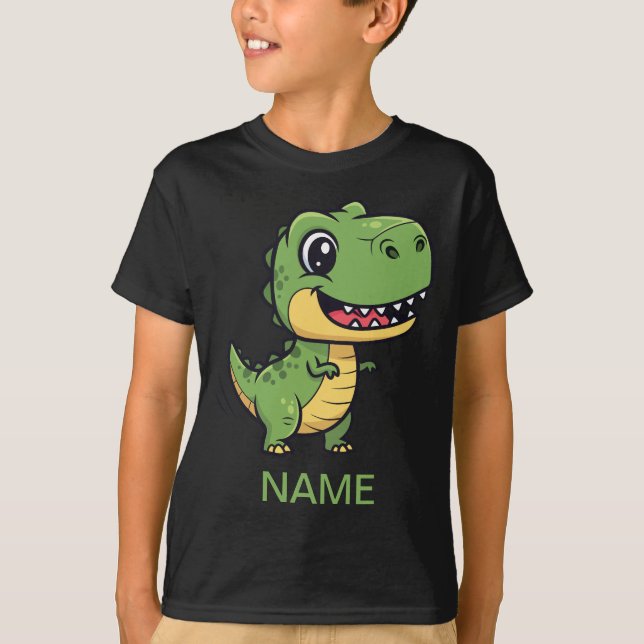 Camiseta Cute Cartoon T-Rex Dinosaur Kids' T-Shirt  (Frente)