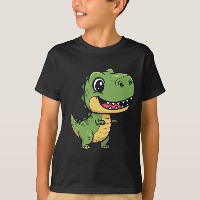 Camiseta Cute Cartoon T-Rex Dinosaur Kids' T-Shirt  (Frente)