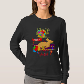 CAMISETA CUTE  CASUAL DACHSHUND WHEN LIFE SEEMS LIKE A RACE