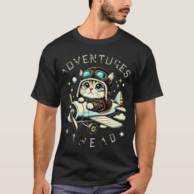 Camiseta Cute Cat Adventure Ahead– For little dreamers (Frente)