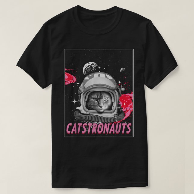 Camiseta Cute Cat Astronaut Feline Space For Pet Owner Scie (Frente do Design)