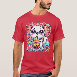 Camiseta Cute Cat Bobaea Bubbleea Anime Kawaii Neko Gift Id