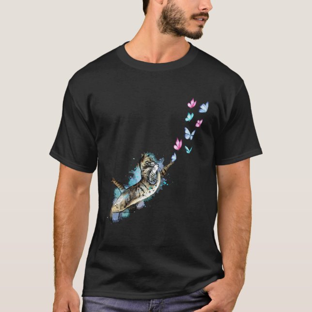 Camiseta Cute Cat Catching Butterfly Kittens  Kitty Adoptio (Frente)