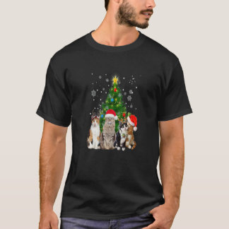 Camiseta Cute Cat Christmas Tree Cat  Xmas Cat Mom Women Ki