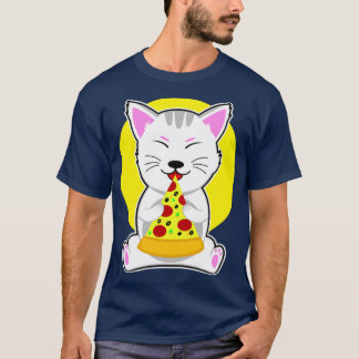 Camiseta Cute Cat Eating Pizza