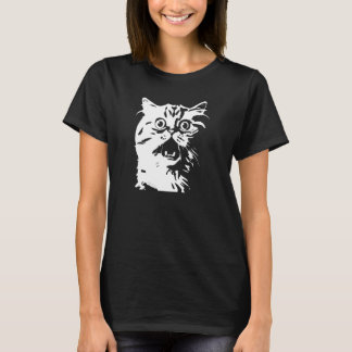 Camiseta Cute Cat Face Silhouette Funny Minimalist