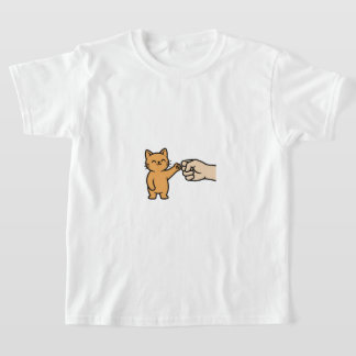 Camiseta Cute Cat Fist Bump Modern Art Tee for Children