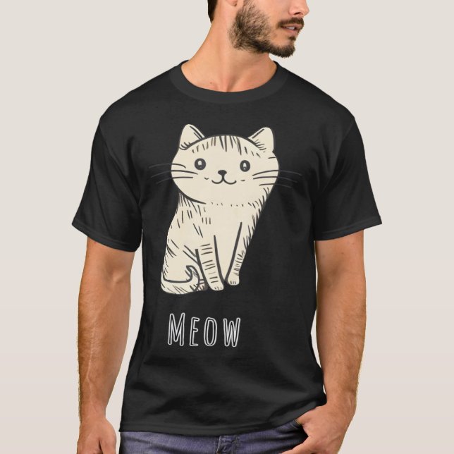 Camiseta Cute Cat   For Womens and Mens Cat Mom and Cat Dad (Frente)