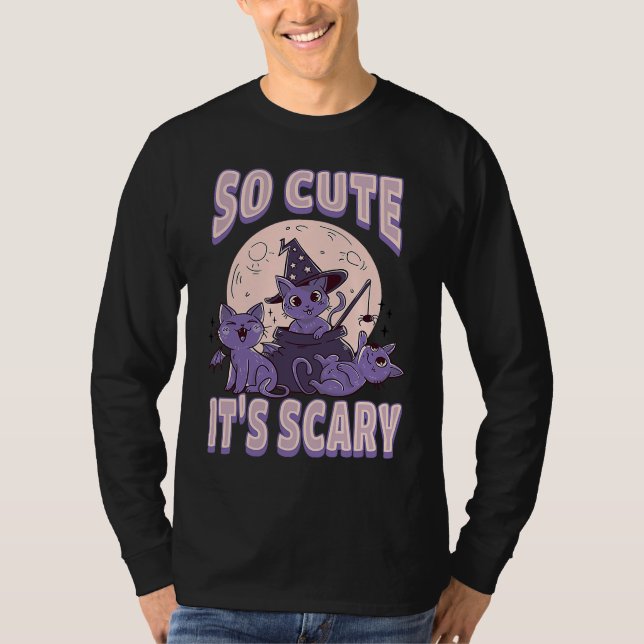 Camiseta Cute cat Halloween outfit so cute it's scary (Frente)