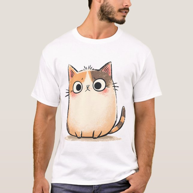 Camiseta Cute Cat Illustration (Frente)