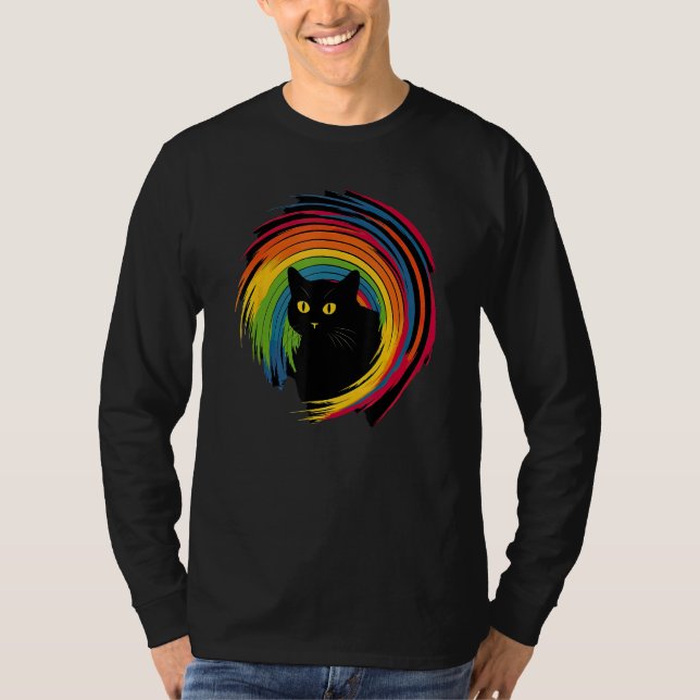 Camiseta cute Cat in Front of Rainbow cats  catowner (Frente)