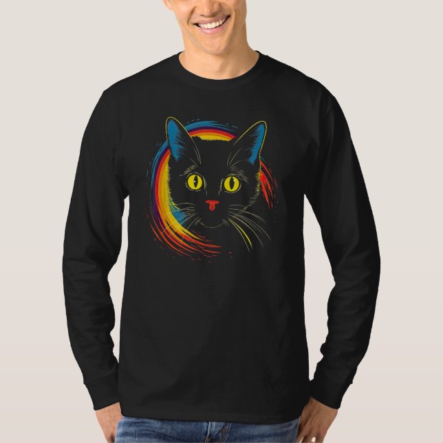 Camiseta cute Cat in Front of Rainbow cats  catowner 2 (Frente)