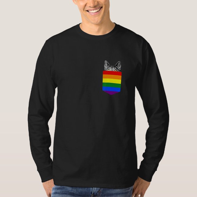 Camiseta cute cat In Pocket LGBT (Frente)